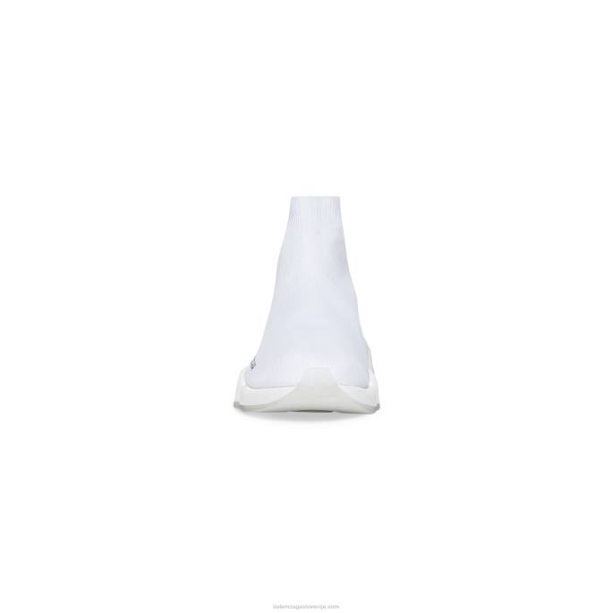 moške superge iz recikliranega pletenja s prozornim podplatom Speed ​​2.0 Balenciaga bela N4DP1164