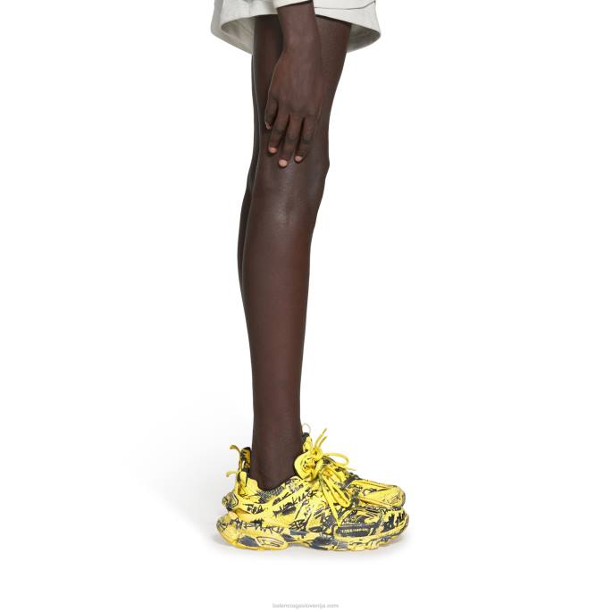 moške superge track graffiti Balenciaga rumena N4DP1190