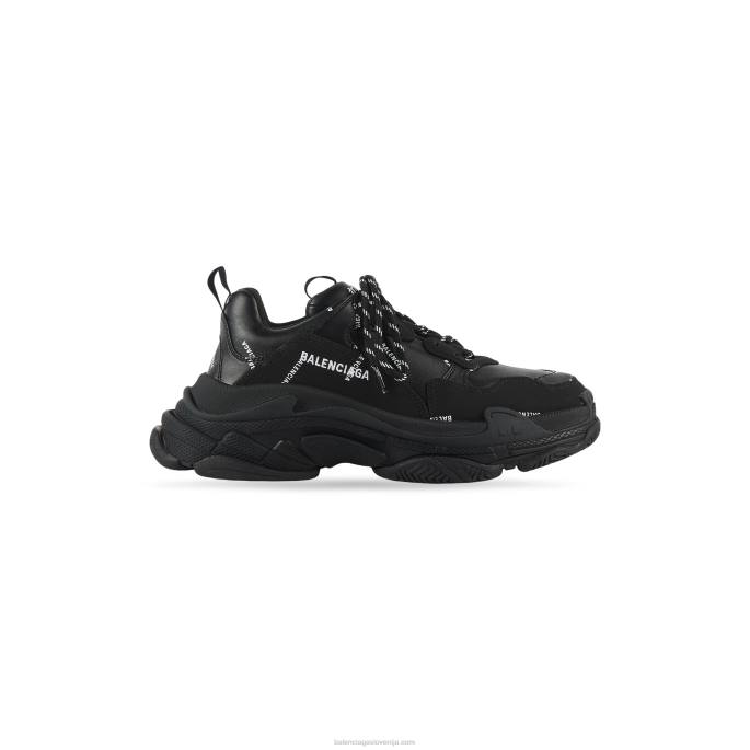 moški triple s sneaker allover logo Balenciaga Črna N4DP1193