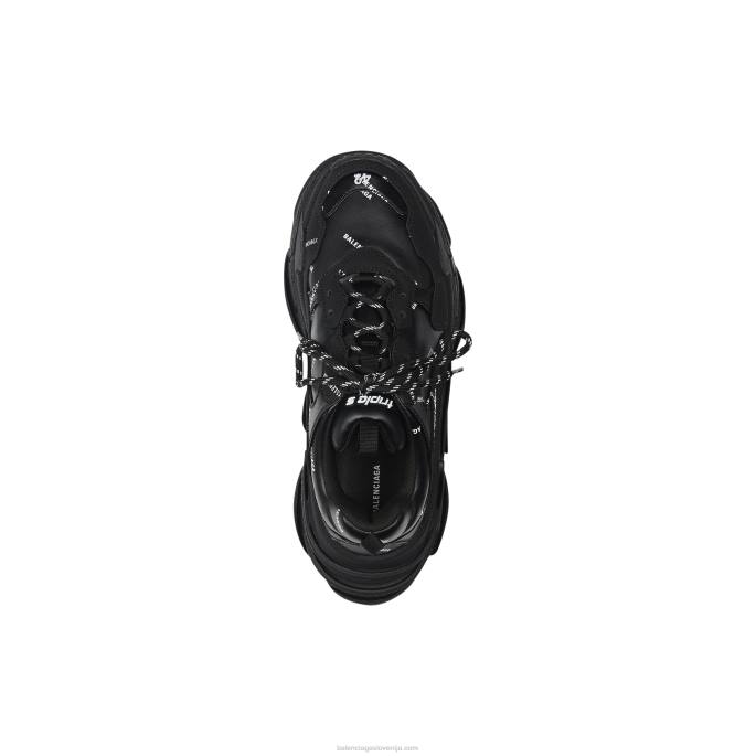 moški triple s sneaker allover logo Balenciaga Črna N4DP1193