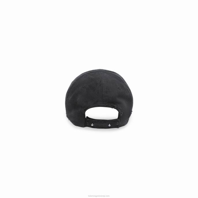 moška težka piercing kapa Balenciaga črno zbledela N4DP802