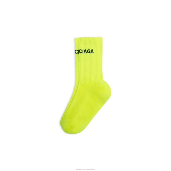 moške nogavice Balenciaga rumena fluo/srebrna N4DP1440