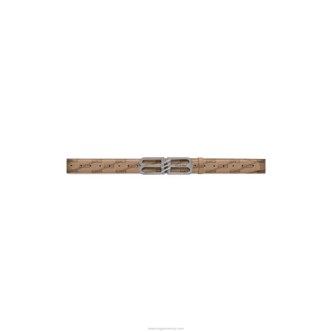 moški bb značilni pas bb monogramom prevlečeno platno Balenciaga bež N4DP1427