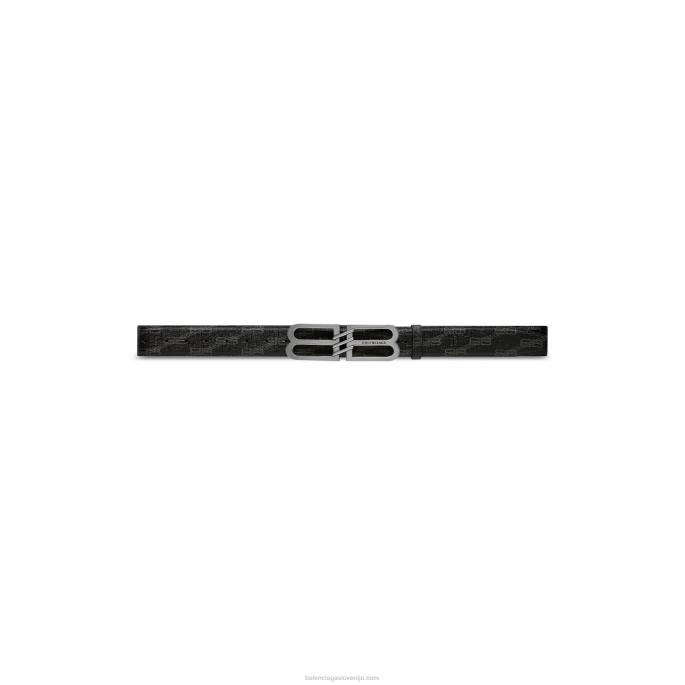 moški bb značilni pas bb monogramom prevlečeno platno Balenciaga Črna N4DP1428