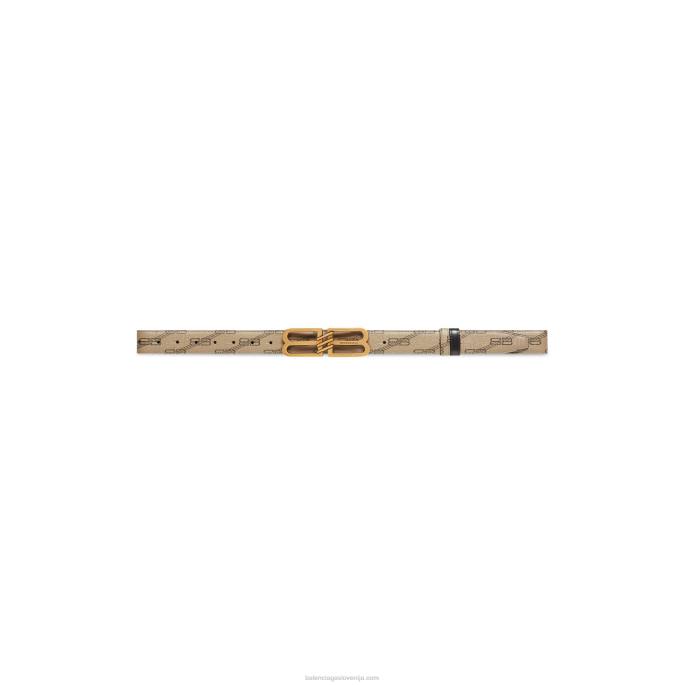 moški dvostranski pas z monogramom bb Balenciaga bež N4DP1454