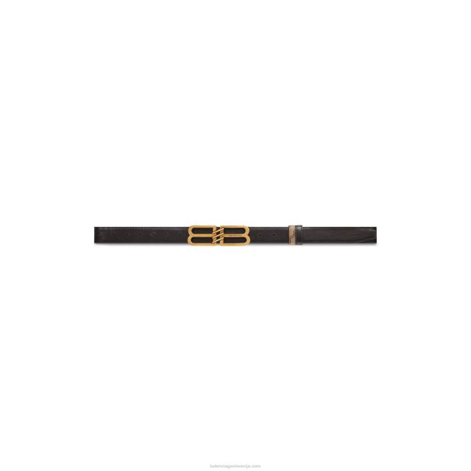 moški dvostranski pas z monogramom bb Balenciaga bež N4DP1454