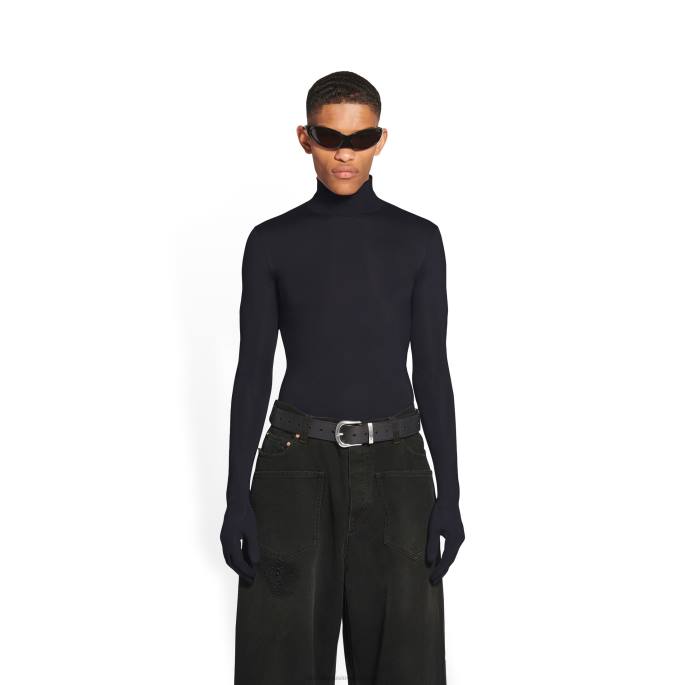 moški western pas z zaponko Balenciaga Črna N4DP1457