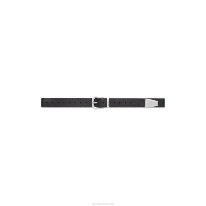 moški western pas z zaponko Balenciaga Črna N4DP1457