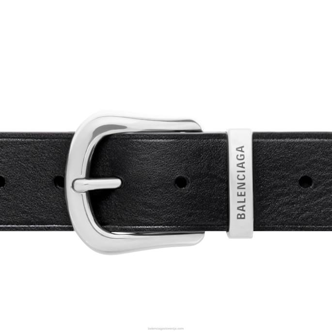 moški western pas z zaponko Balenciaga Črna N4DP1457
