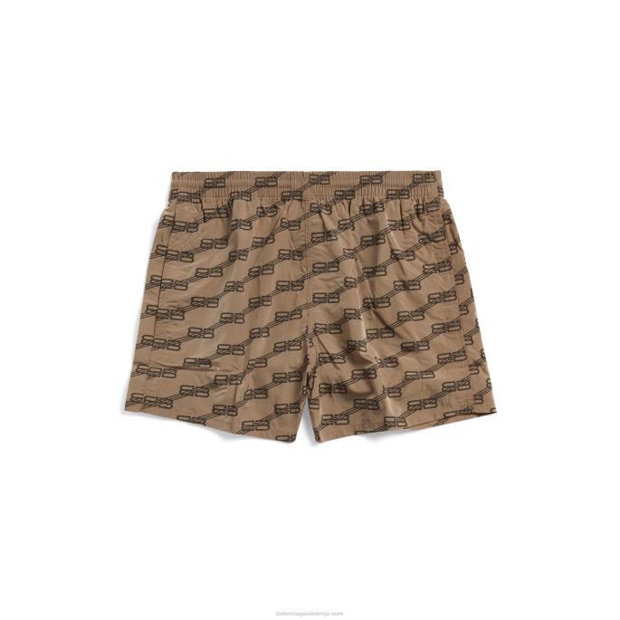ženske bb monogram kopalne kratke hlače Balenciaga bež N4DP900