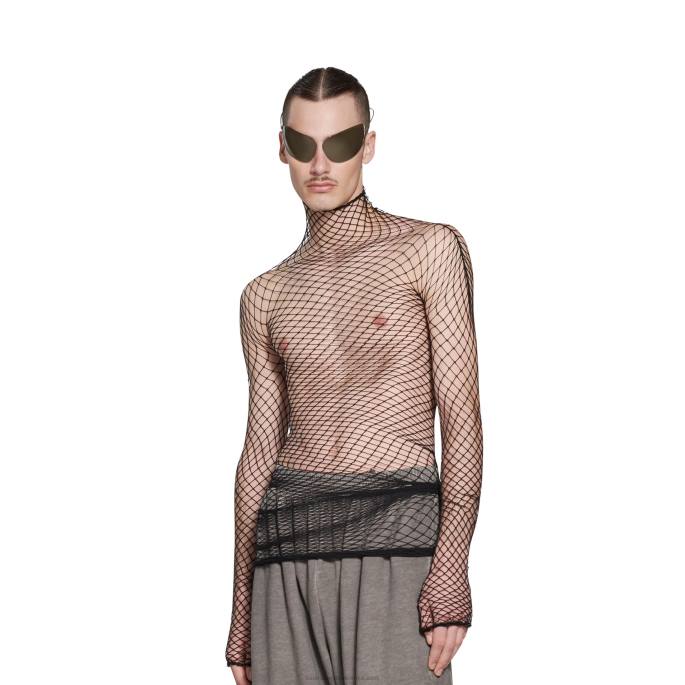 moška mrežasta maksi obleka Balenciaga neon roza N4DP26