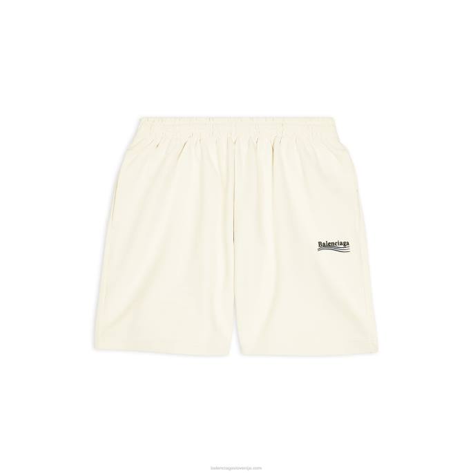 kratke hlače za moške politične kampanje Balenciaga krema N4DP979