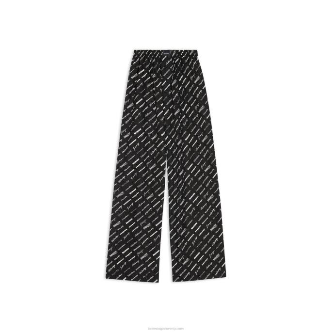 moška logomanija po vseh hlačah pižame Balenciaga Črna N4DP1153