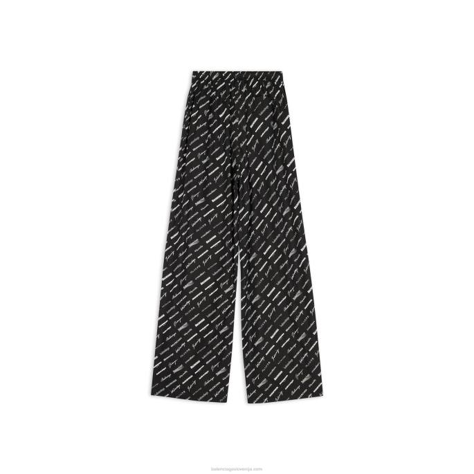 moška logomanija po vseh hlačah pižame Balenciaga Črna N4DP1153