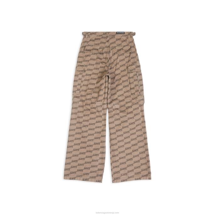moške bb cargo hlače z monogramom Balenciaga bež N4DP1105