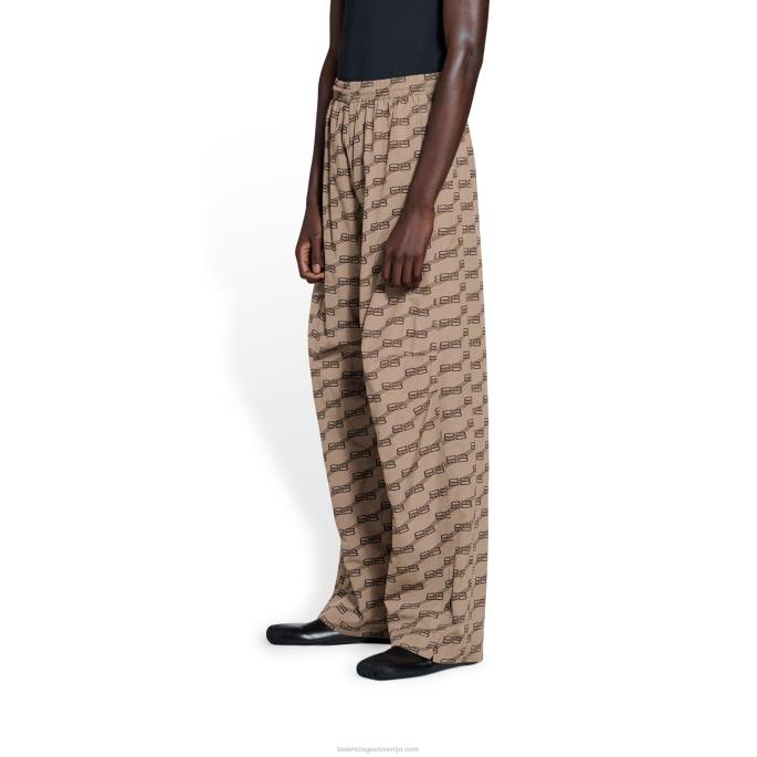 moške bb monogram hlače trenirke regular fit Balenciaga bež N4DP1138