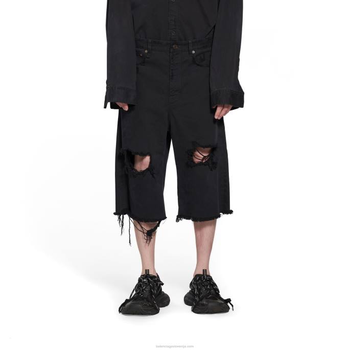 moške široke kratke hlače Balenciaga Črna N4DP1038