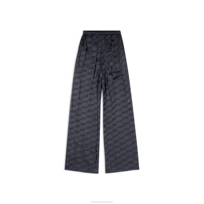 moške kratke hlače iz žakardne pižame bb z monogramom Balenciaga Črna N4DP990