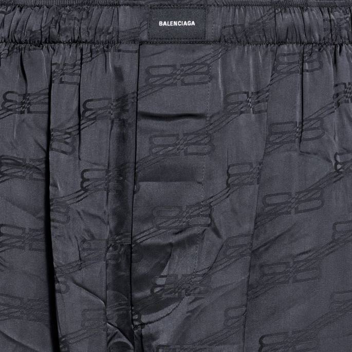 moške kratke hlače iz žakardne pižame bb z monogramom Balenciaga Črna N4DP990