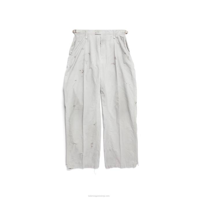 moške minimal cargo hlače Balenciaga svetlo siva N4DP906