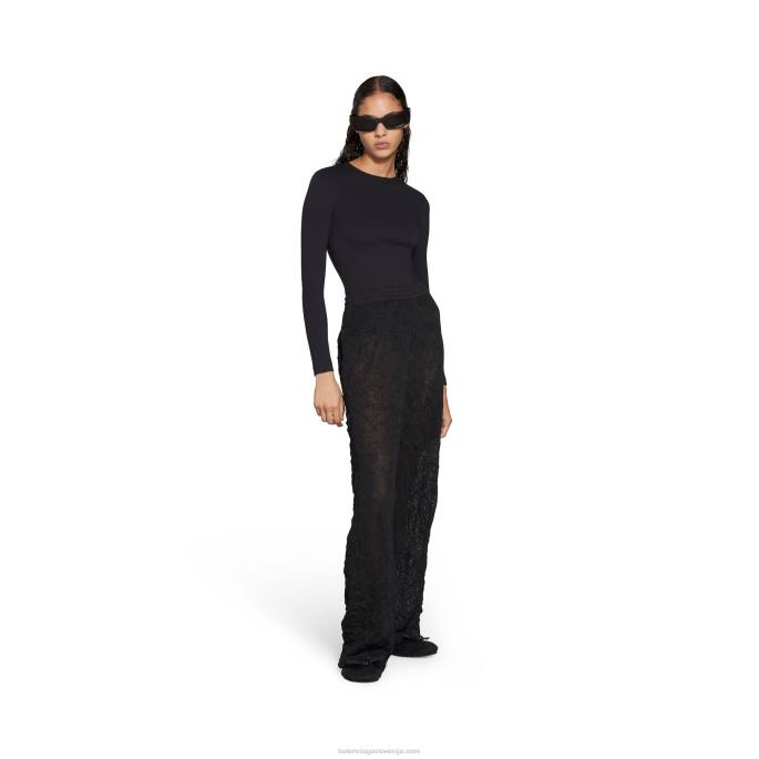 moške mrežaste široke trenirke Balenciaga bela črna N4DP58