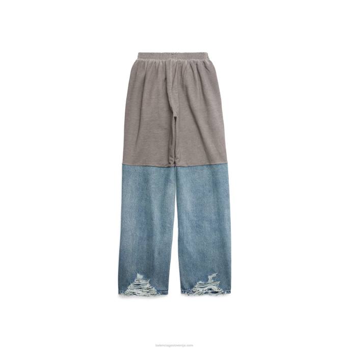 moške zakrpane trenirke Balenciaga svetlo modra N4DP1044