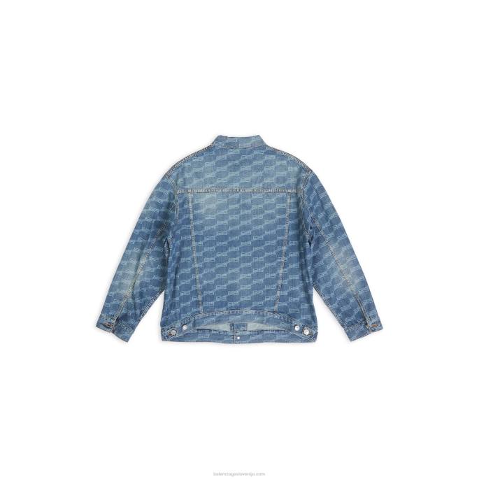 moška bb monogram velika jakna Balenciaga modra N4DP942
