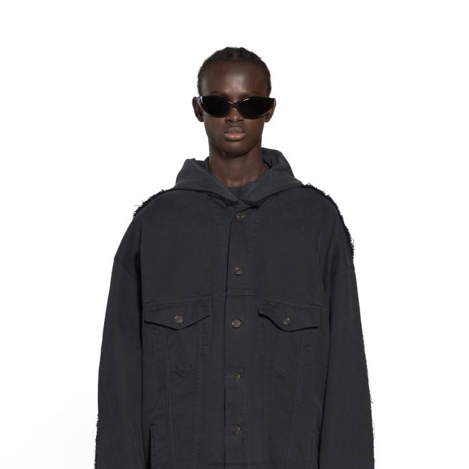 moška paris hibridna jakna s kapuco Balenciaga krema N4DP52