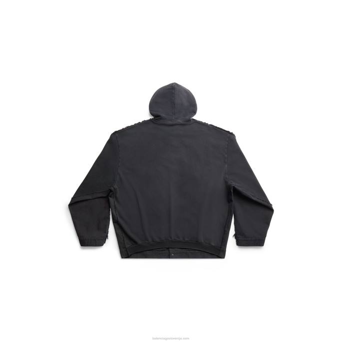 moška paris hibridna jakna s kapuco Balenciaga krema N4DP52