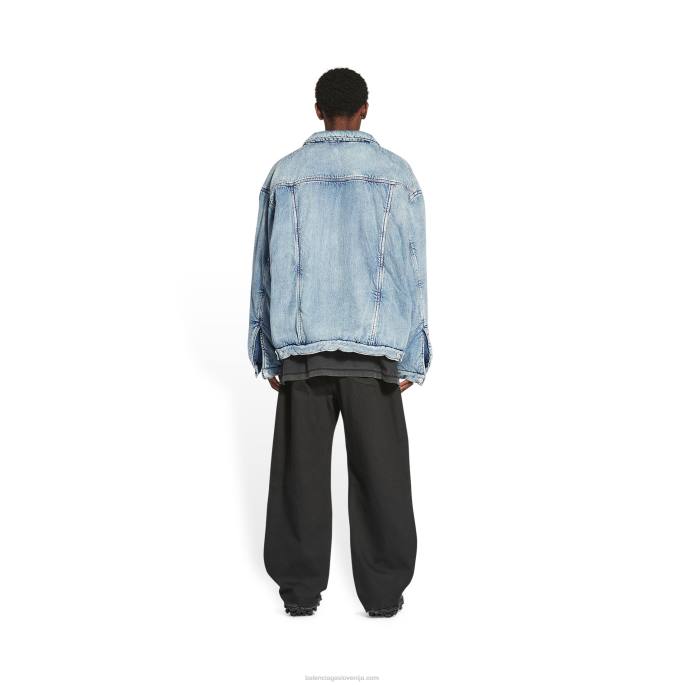 moška podložena jakna Balenciaga indigo N4DP1054