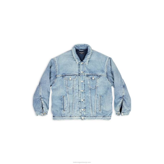 moška podložena jakna Balenciaga indigo N4DP1054