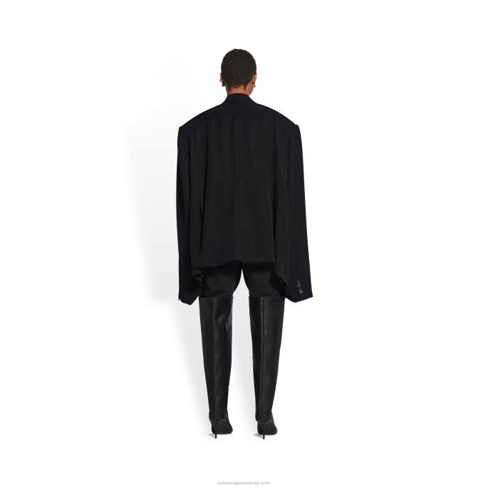 moška zvita škatlasta jakna Balenciaga Črna N4DP1112