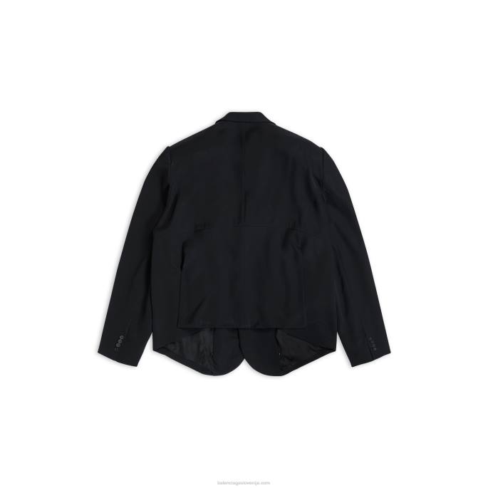 moška zvita škatlasta jakna Balenciaga Črna N4DP1112