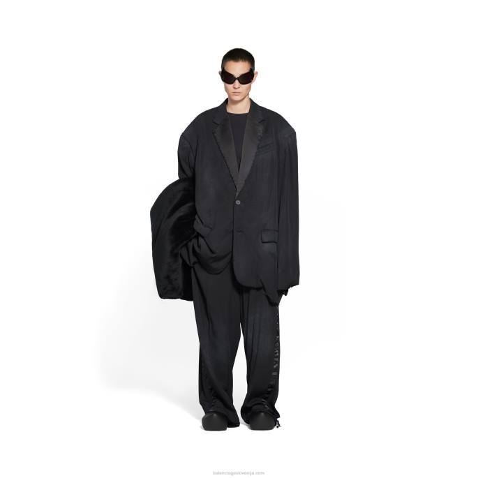 moški skejter smoking jakna Balenciaga srebrna/črna N4DP65