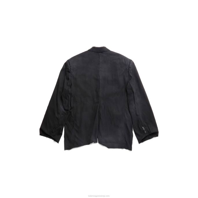 moški skejter smoking jakna Balenciaga srebrna/črna N4DP65