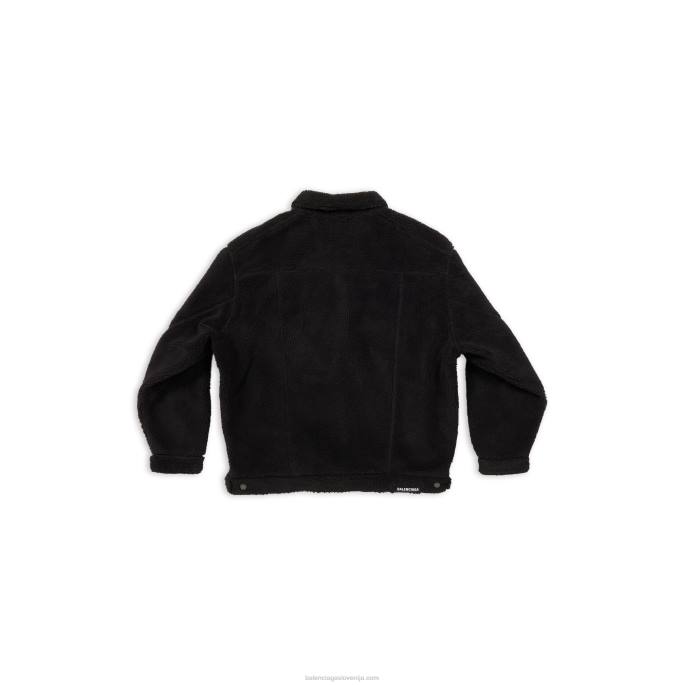 velika moška jakna iz flisa Balenciaga Črna N4DP940