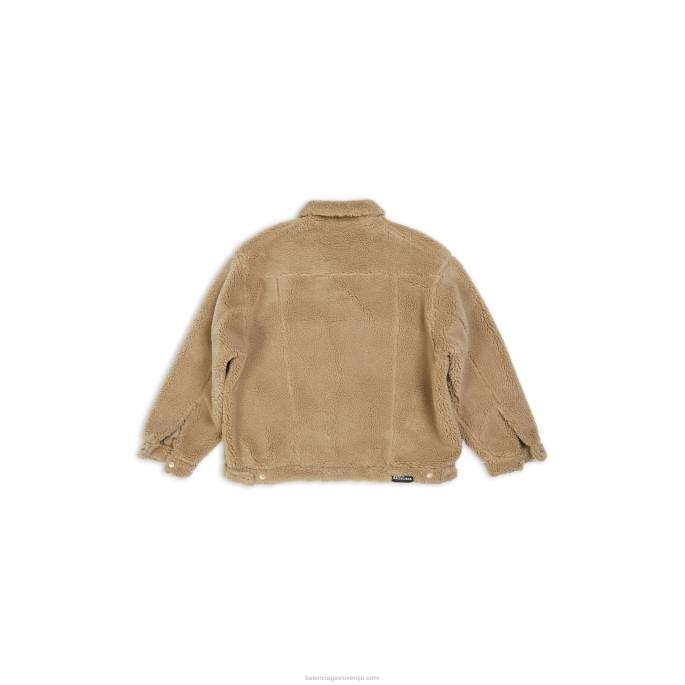 velika moška jakna iz flisa Balenciaga temno bež N4DP941