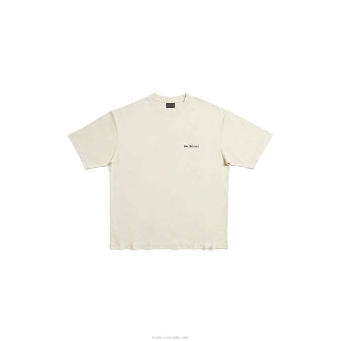 moška hrbtna majica srednjega kroja Balenciaga krema N4DP902