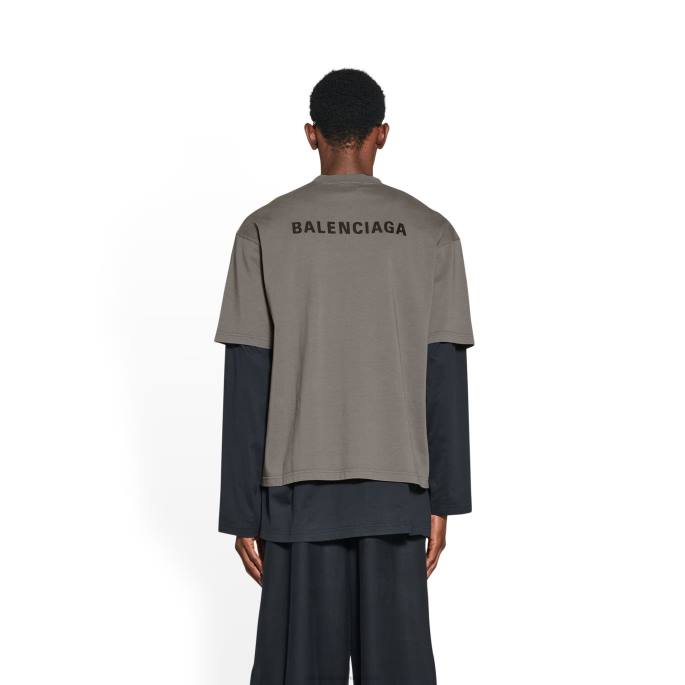 moška hrbtna majica srednjega kroja Balenciaga siva N4DP1042