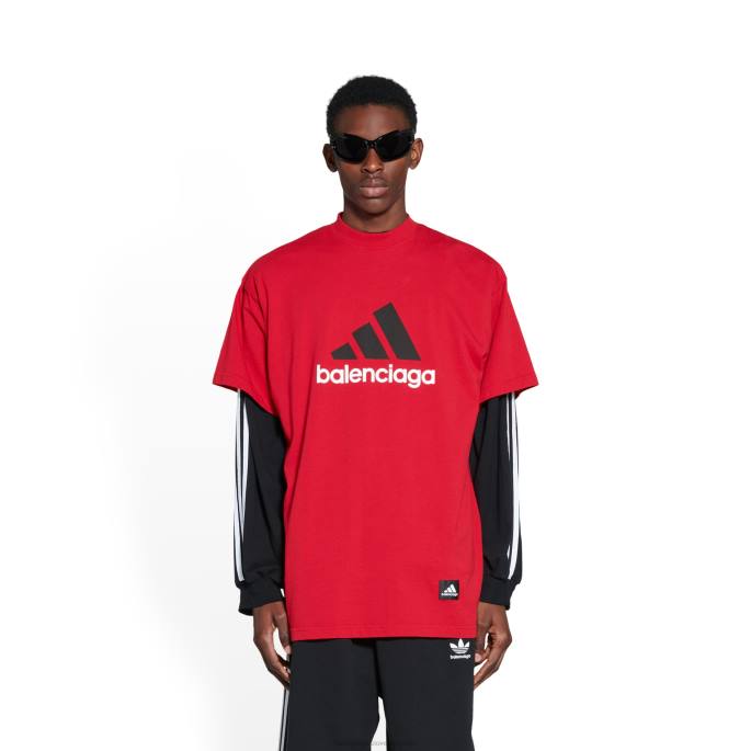 moška majica adidas oversized Balenciaga rdeča N4DP1093