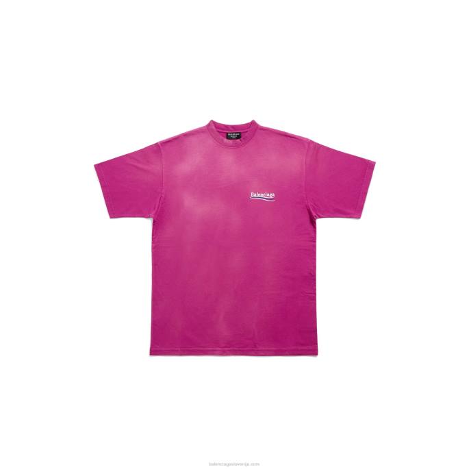 moška majica za politično kampanjo velikega kroja Balenciaga fushia N4DP916