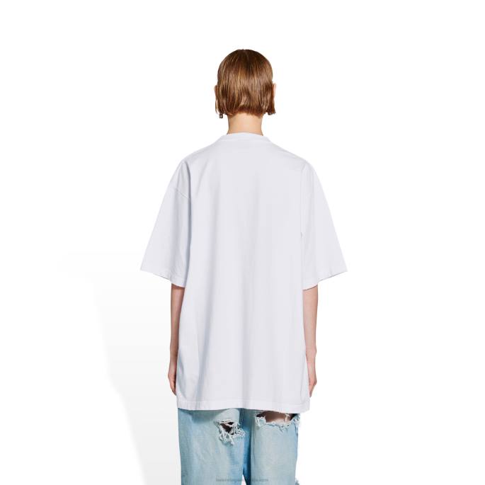 moške kape majica boxy fit Balenciaga bela N4DP968