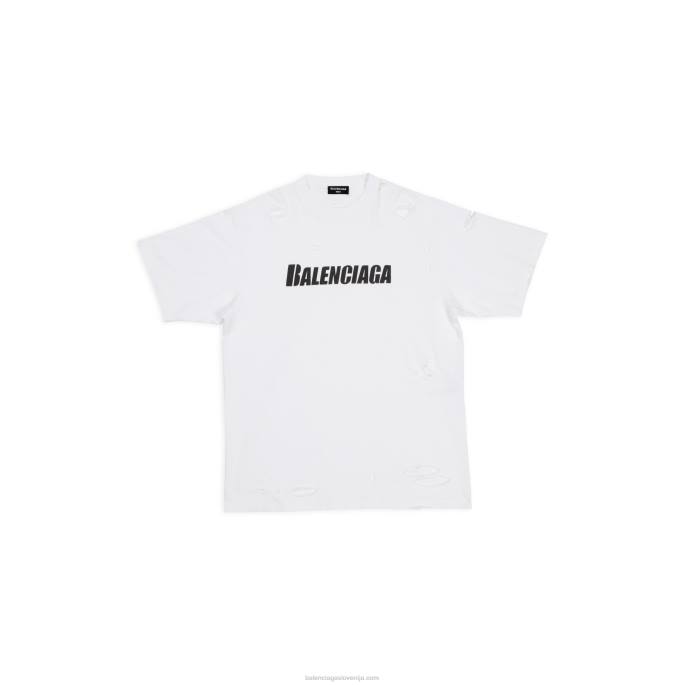 moške kape majica boxy fit Balenciaga bela N4DP968