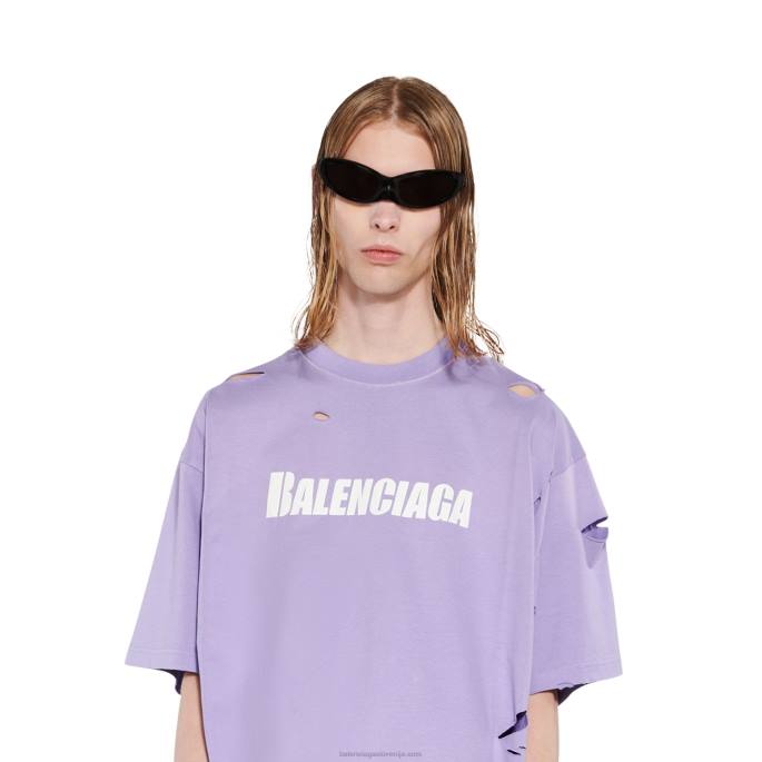 moške kape majica boxy fit Balenciaga vijolična N4DP969