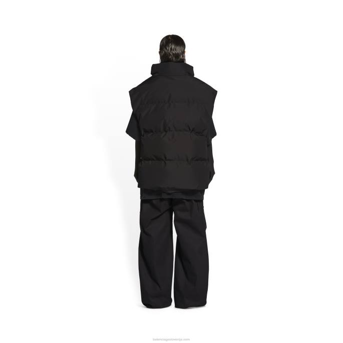 moške gugalnice puffer gilet Balenciaga Črna N4DP1103