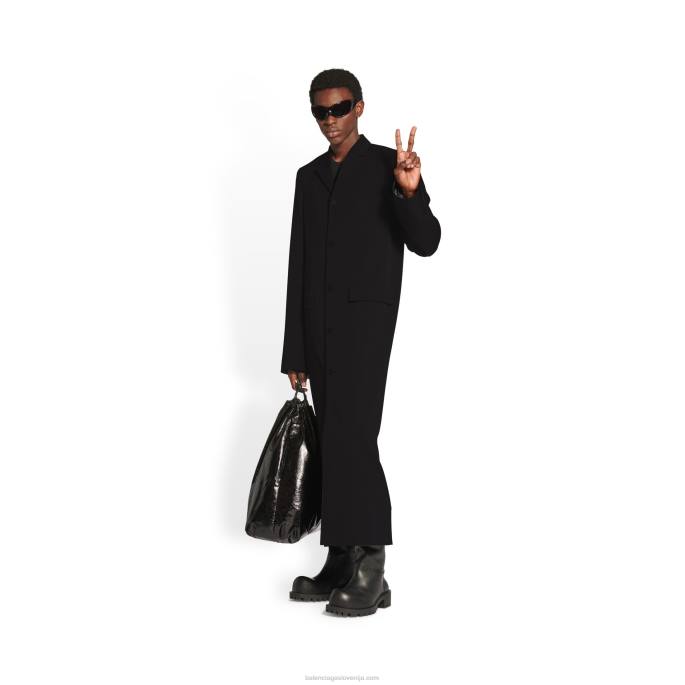 moški oprijet plašč Balenciaga Črna N4DP1113