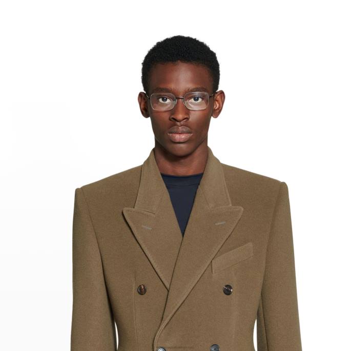 moški plašč peščene ure Balenciaga temno bež N4DP1066