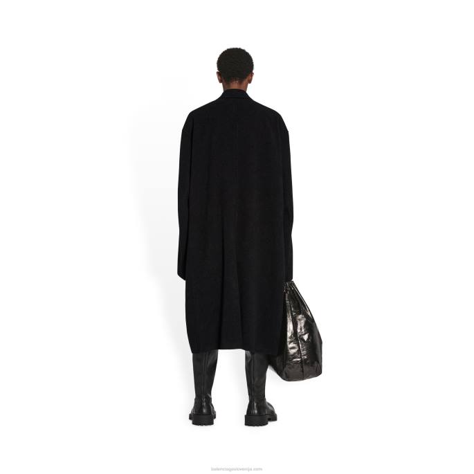 moški plašč z neobdelanimi robovi Balenciaga antracit N4DP1108