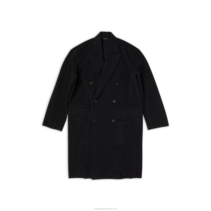 moški plašč z neobdelanimi robovi Balenciaga antracit N4DP1108