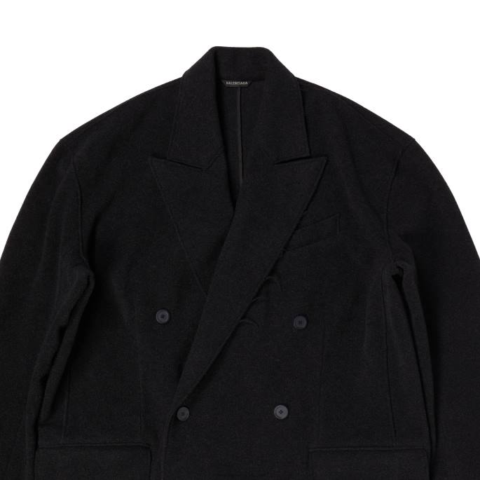 moški plašč z neobdelanimi robovi Balenciaga antracit N4DP1108